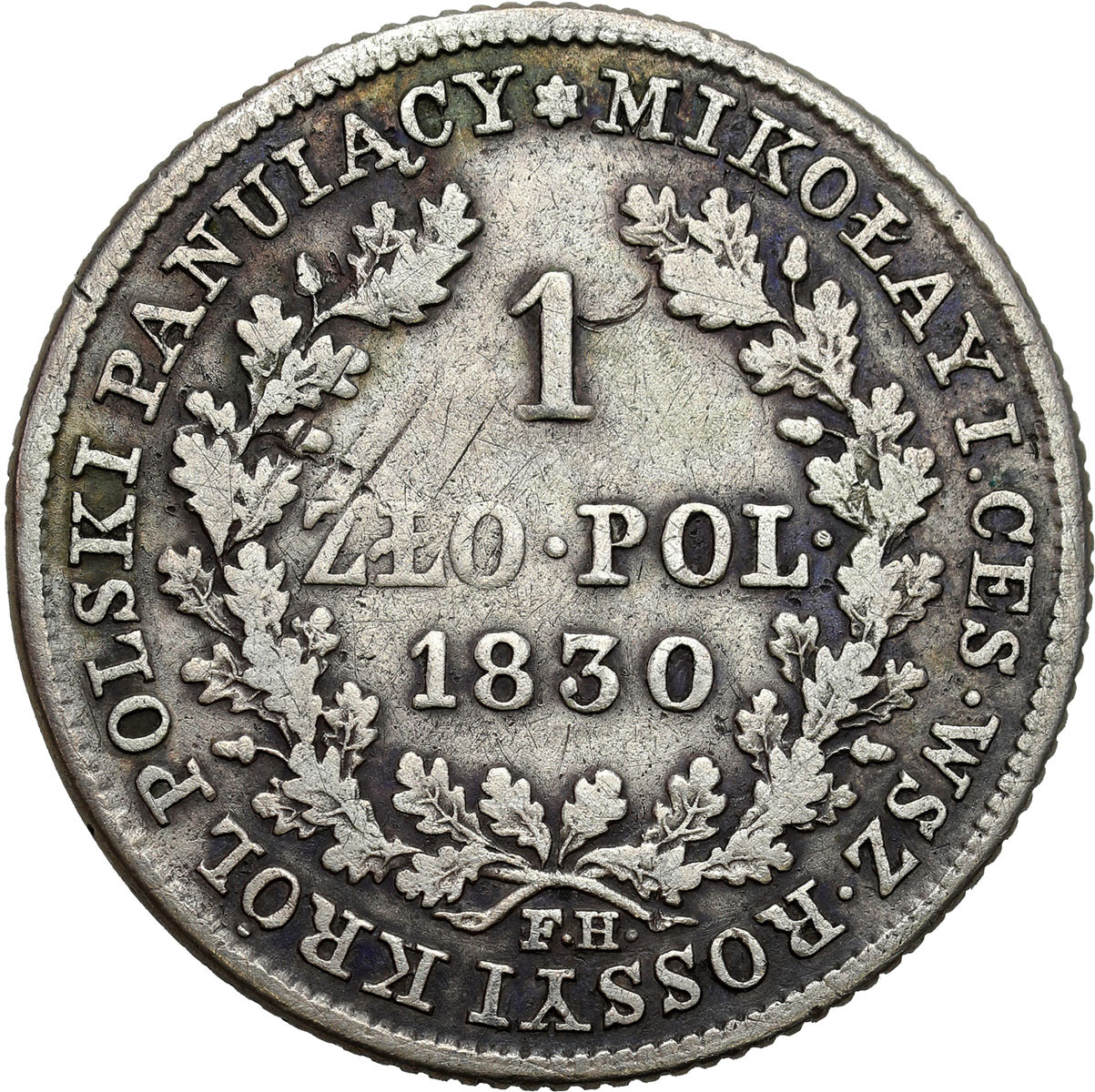 Królestwo Polskie. Mikołaj I. 1 złoty 1830 FH, Warszawa